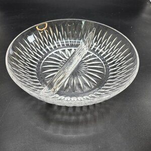 Princess House Divided Relish Dish With Starburst Pattern 8" Vintage VL4034